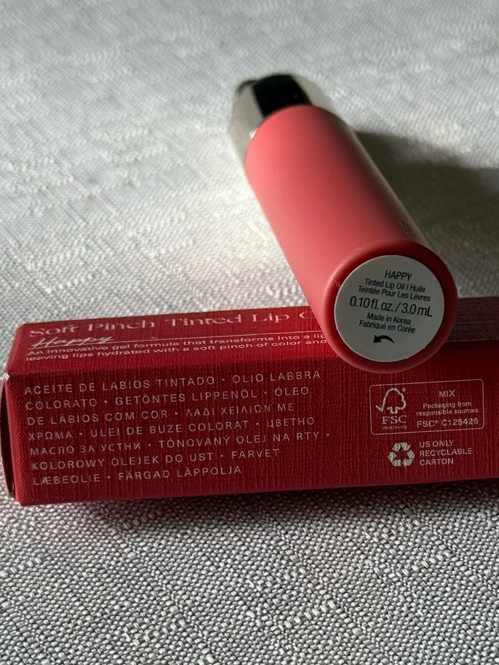 Rare Beauty Soft Pinch Tinted Lip Oil Happy Cool Pink 3 mL NEW IN BOX